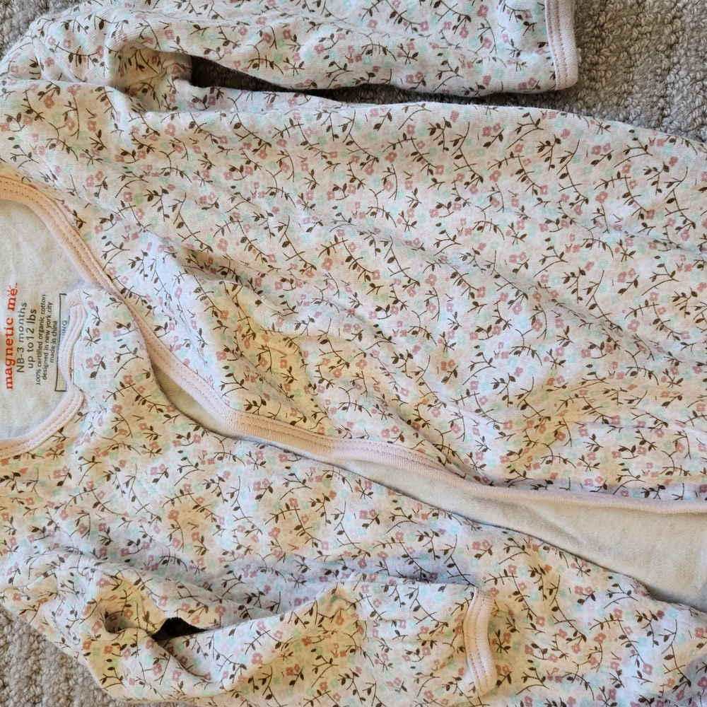 Magnetic Me Floral Infant Onesie Pajama Gown